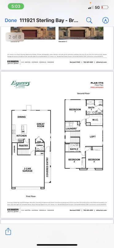 Photo 1: House floor plan bedroom 2 and 3 plus loft bathroom and spot in garage available
