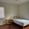 Photo 6: Fully furnished room: twin bed, nightstand, lamp, desk, chair, book shelf & mini fridge