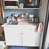 Photo 3: Kitchenette- storage below- cleaning fluids and fire extinguiser