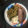 Photo 3: A simple mill steak, mashed potatoes and green beans