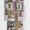Photo 2: Private room with private bathroom (circled) available for rent