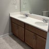 Photo 8: Shared bathroom has a double sink
