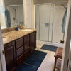 Photo 9: Shared bathroom w/ one other tenant (double sink vanity) w/ lots of storage