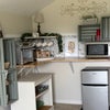 Photo 2: kitchenette has a mini fridge, microwave, airfryer oven, and mini keurig