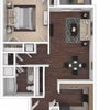 Photo 2: Similar layout of apartment, room and other bathroom on left side missing from image