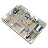 Photo 5: Full floor plan of the apartment - 1,100 sqft
