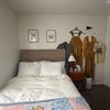 Photo 9: Bed FRAME (black metal frame) and nightstand is provided with the room!