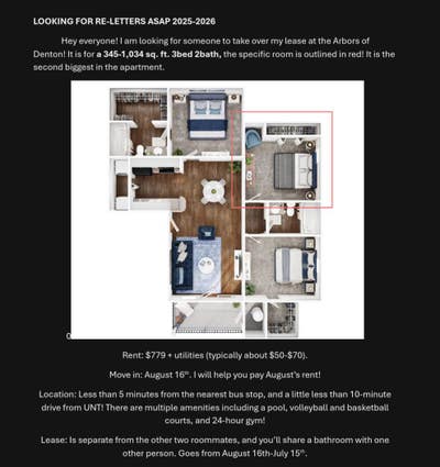 2025-2026 student housing Main Photo