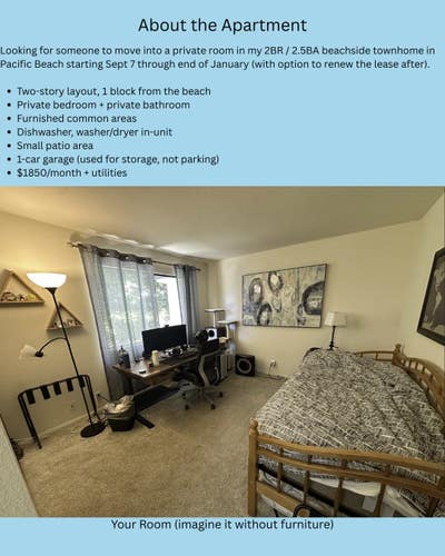Beachfront Room for Rent in North PB! Main Photo
