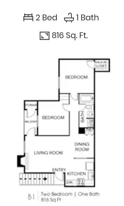 Roommate Wanted: 2-Bedroom, 1-Bathroom Apartment. Main Photo