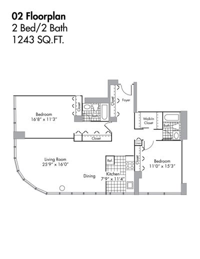 Short-Term 2BR/2BA Sublet in Streeterville Main Photo