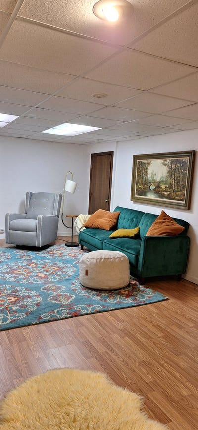 Cozy Basement with Private Bath & Fireplace Main Photo