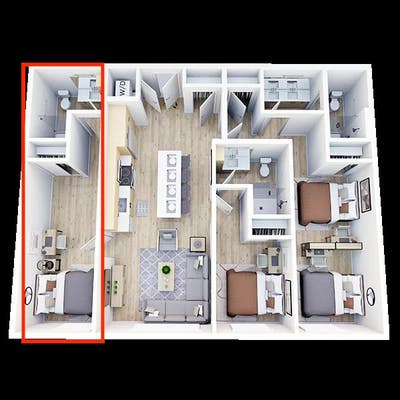 Single bedroom with private bath Main Photo