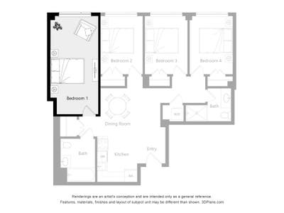 Private Furnished Bedroom Main Photo