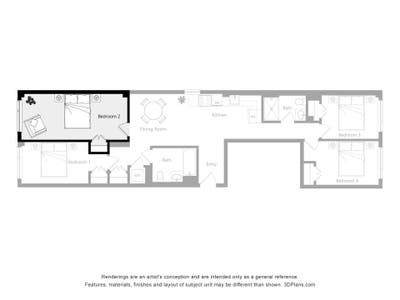 Private furnished bedroom Main Photo