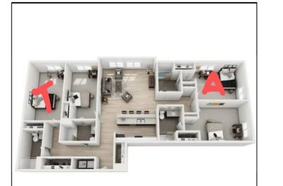 1 bed 1 bath in 4 bed 4 bath apartment Main Photo