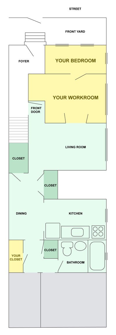 Bedroom + Personal Workspace (utilities incl.) Main Photo