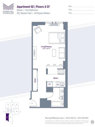 Sublet Available: 556 Sq Ft Studio in Murray Hill  Main Photo