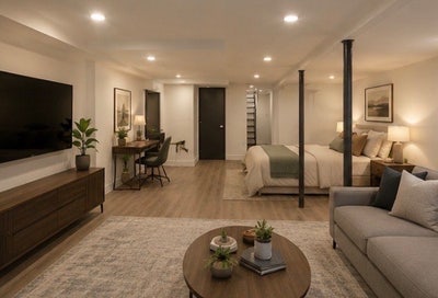 Basement Room w/ Half Bath + Backyard Access Main Photo