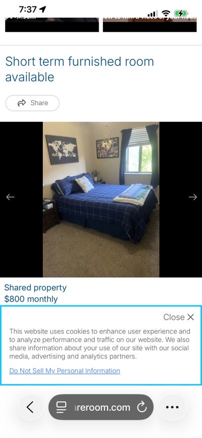 Furnished bedroom for temporary stays Main Photo