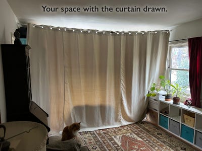 Your "bedroom" is part of the living room. Main Photo