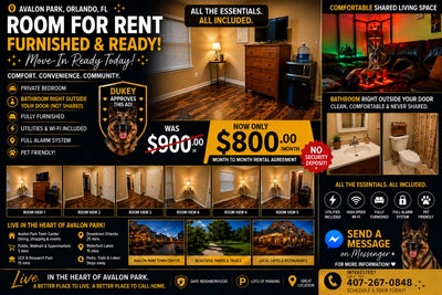 🏠 Large spacious room for rent in Avalon Park/UCF  Main Photo