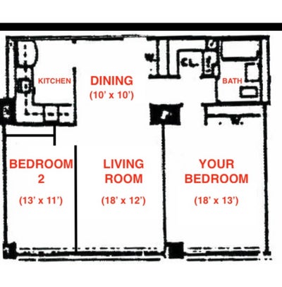 $1300/Mo ($300 Move in Fee) 2Bd/1Bth Streeterville Main Photo