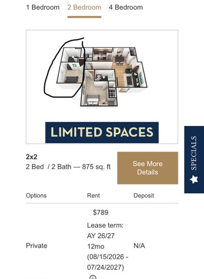 Astoria Denton 2X2 Sublease Main Photo