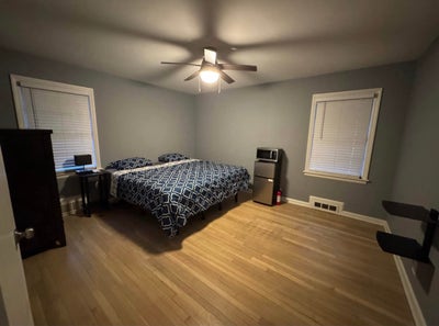 One furnished bedroom and private bathroom.  Main Photo